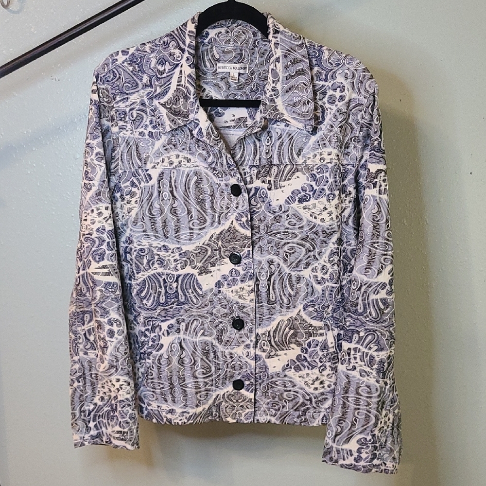 Rebecca Malone Blue and White Jean Jacket.